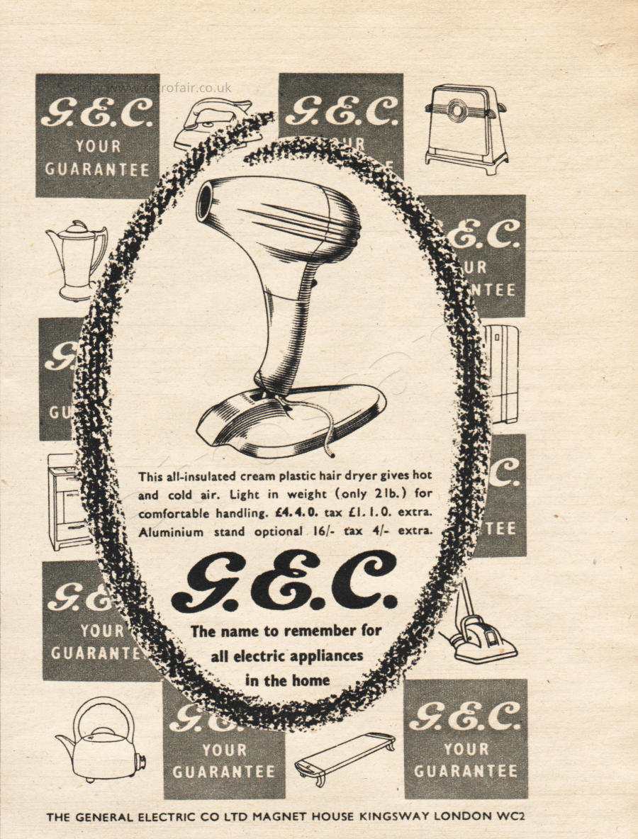 1952 GEC Electricals  - unframed vintage ad