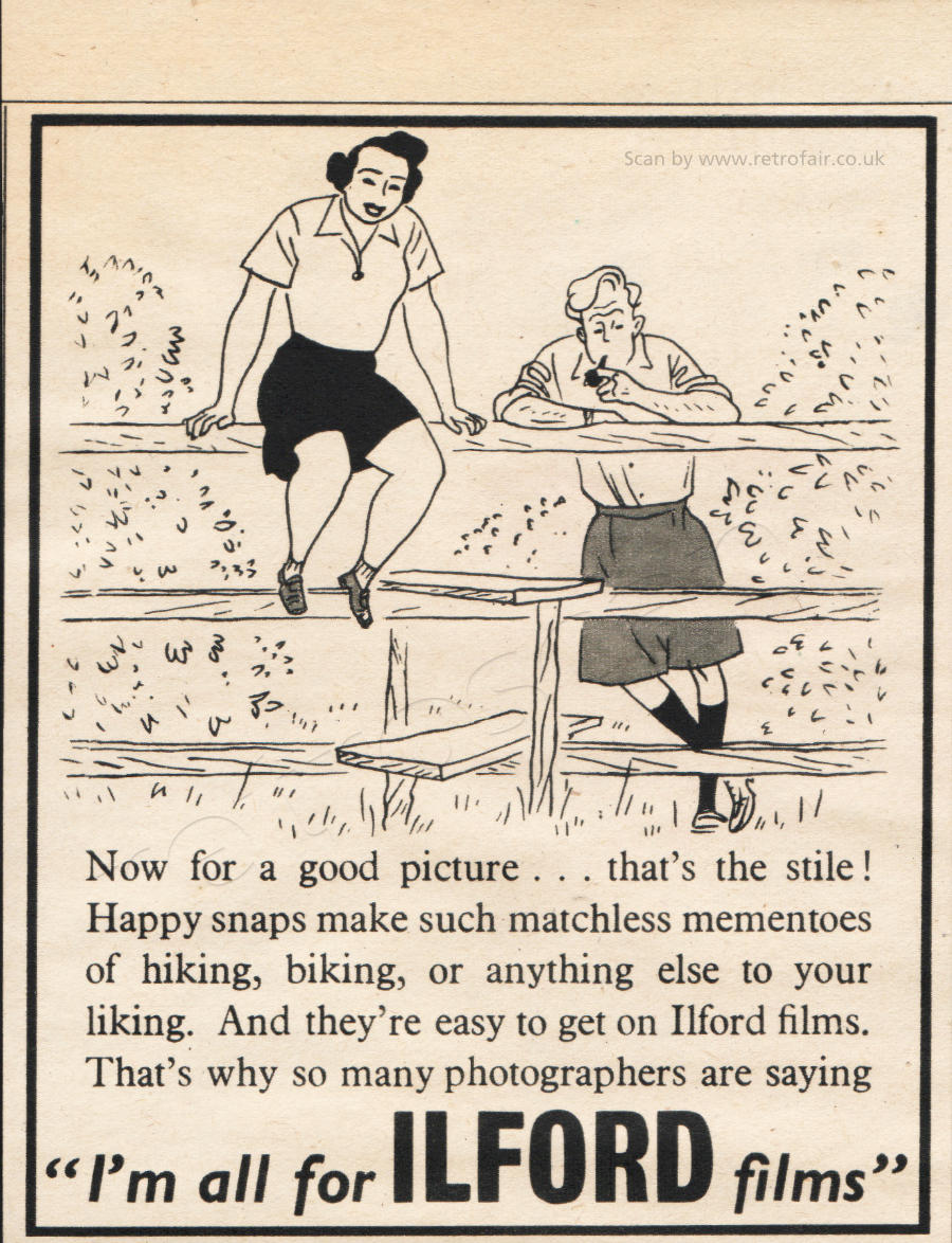 1952 Ilford Fims - unframed vintage ad