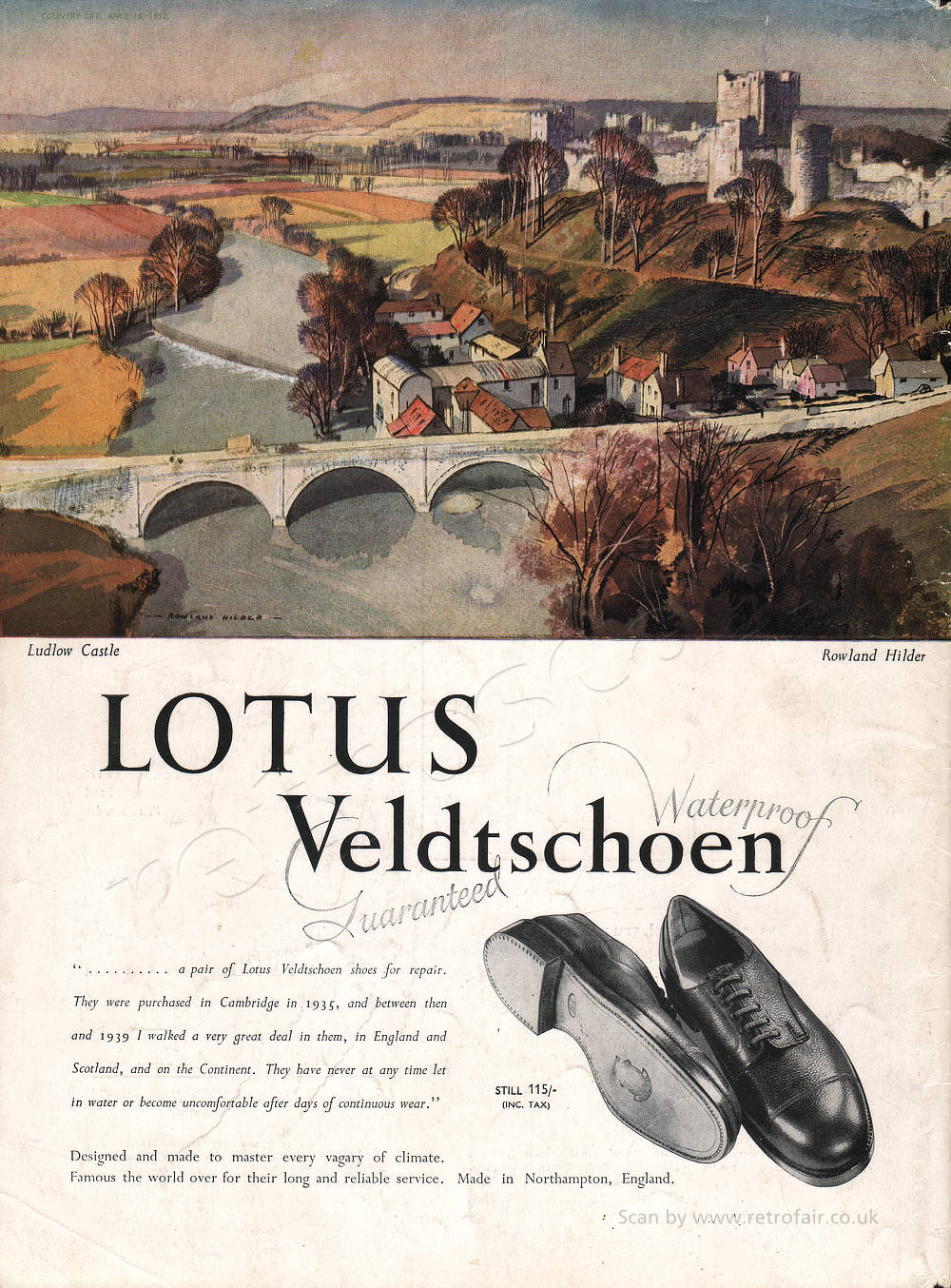  1952 Lotus Veldtschoen unframed vintage ad