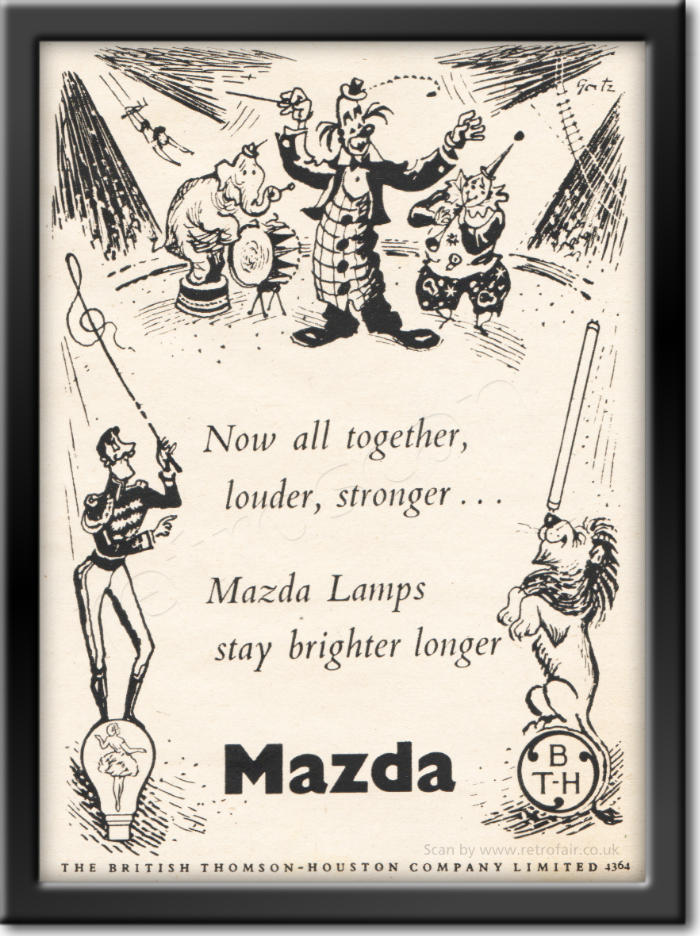 1952 Mazda Lamps  - framed preview vintage ad