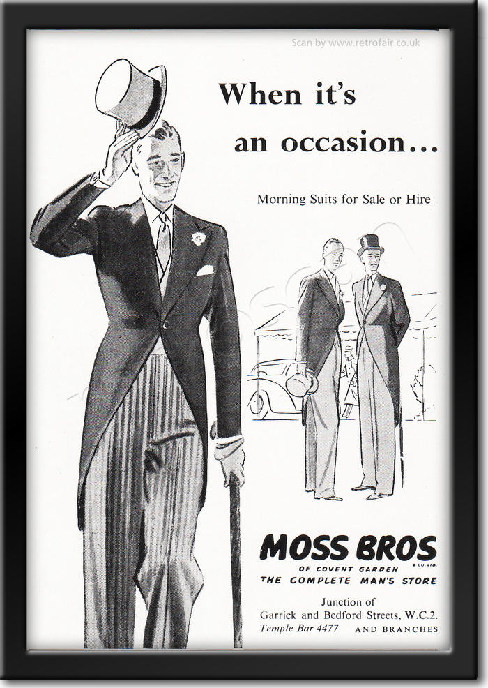 vintage 1952 Moss Bros Morning Suits 