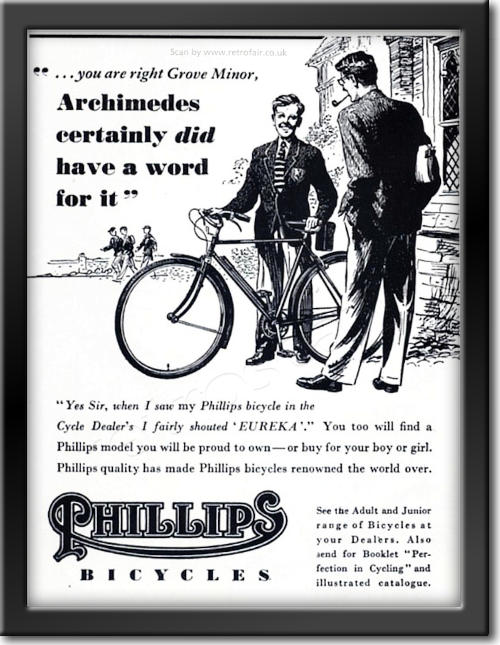 vintage Phillips Bicycles  Vintage Advert