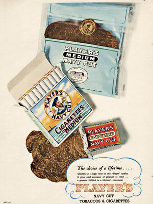 1952 Player's Navy Cut Cigarettes