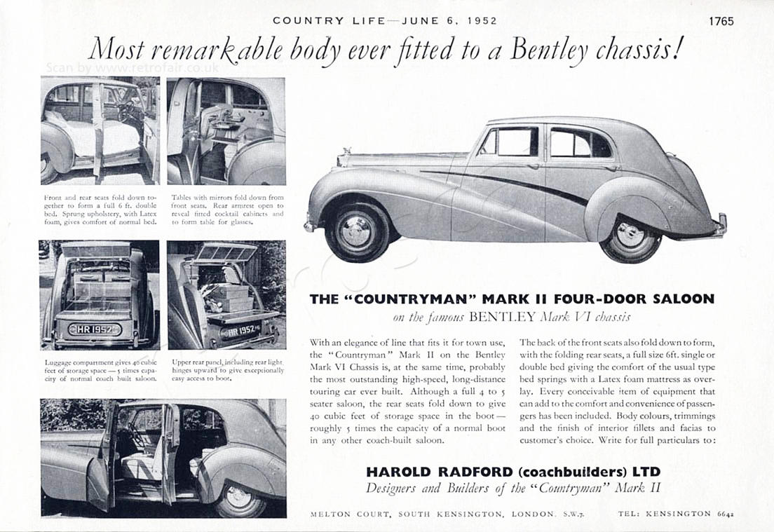 1952 vintage Harold Radford advert
