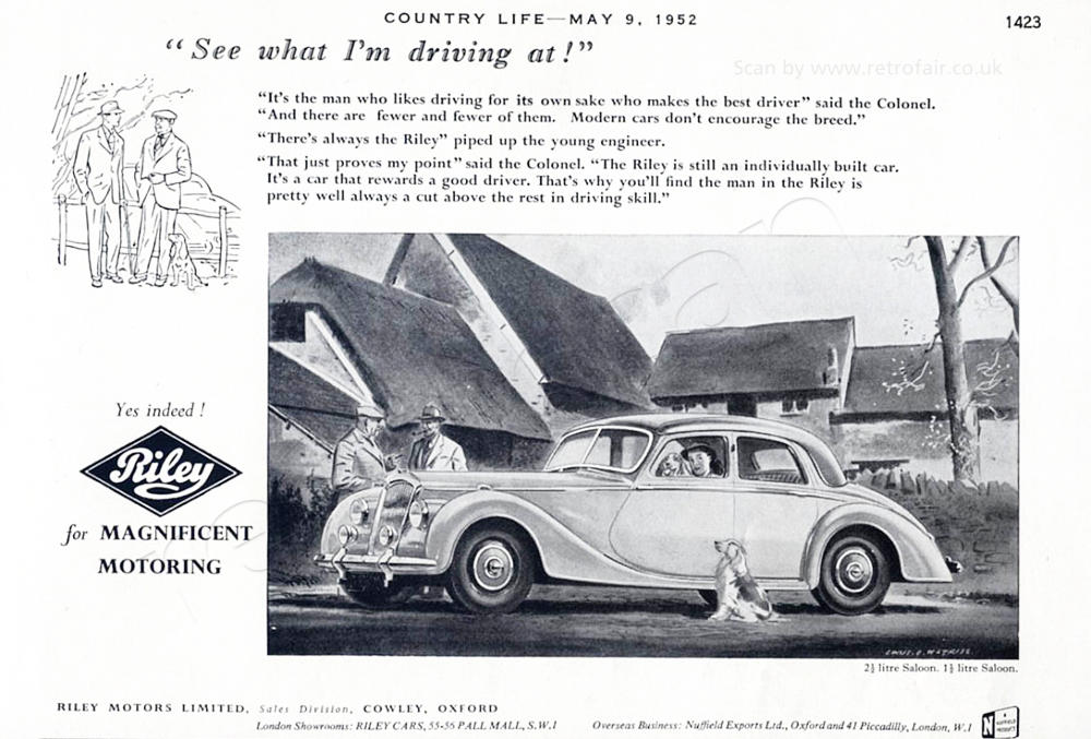 1952 vintage Riley car ad