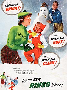 1952 Rinso Detergent snowman