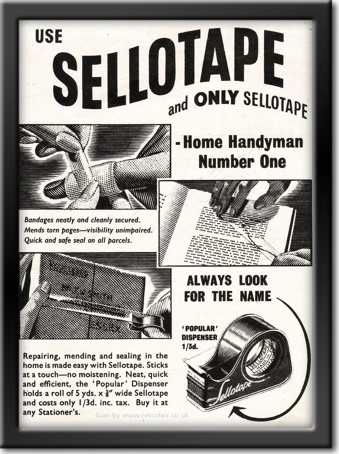 1952 vintage Sellotape Ad