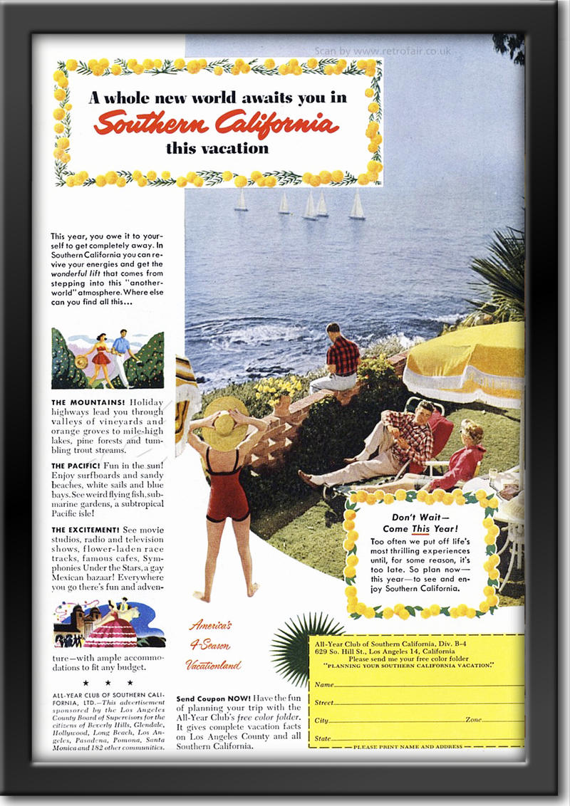 1952 vintage Southern California advert