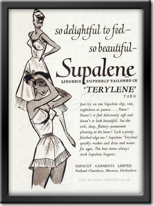 1952 vintage Supalene Lingerie advert