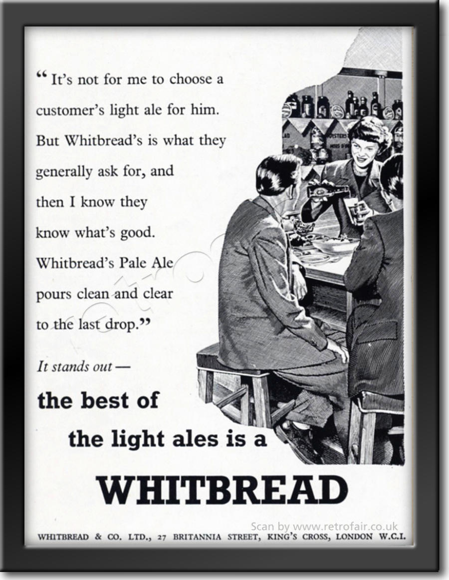 1952 vintage Whitbread Light Ale  advert
