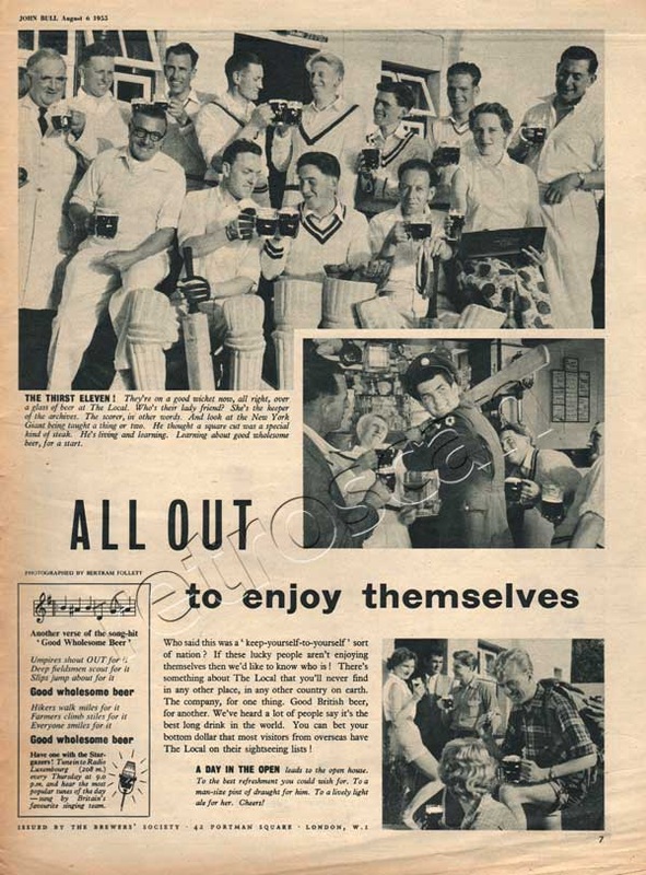 1955 Beer Marketing Cricket vintage ad