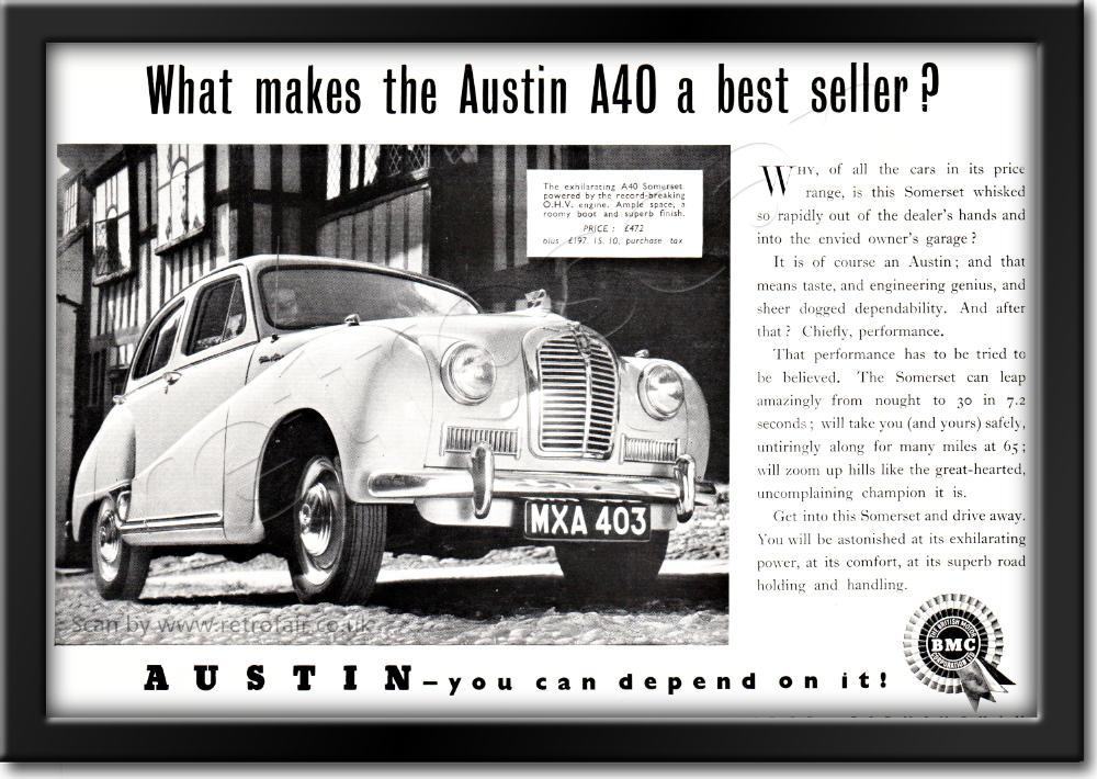 1953 Austin A40  vintage ad