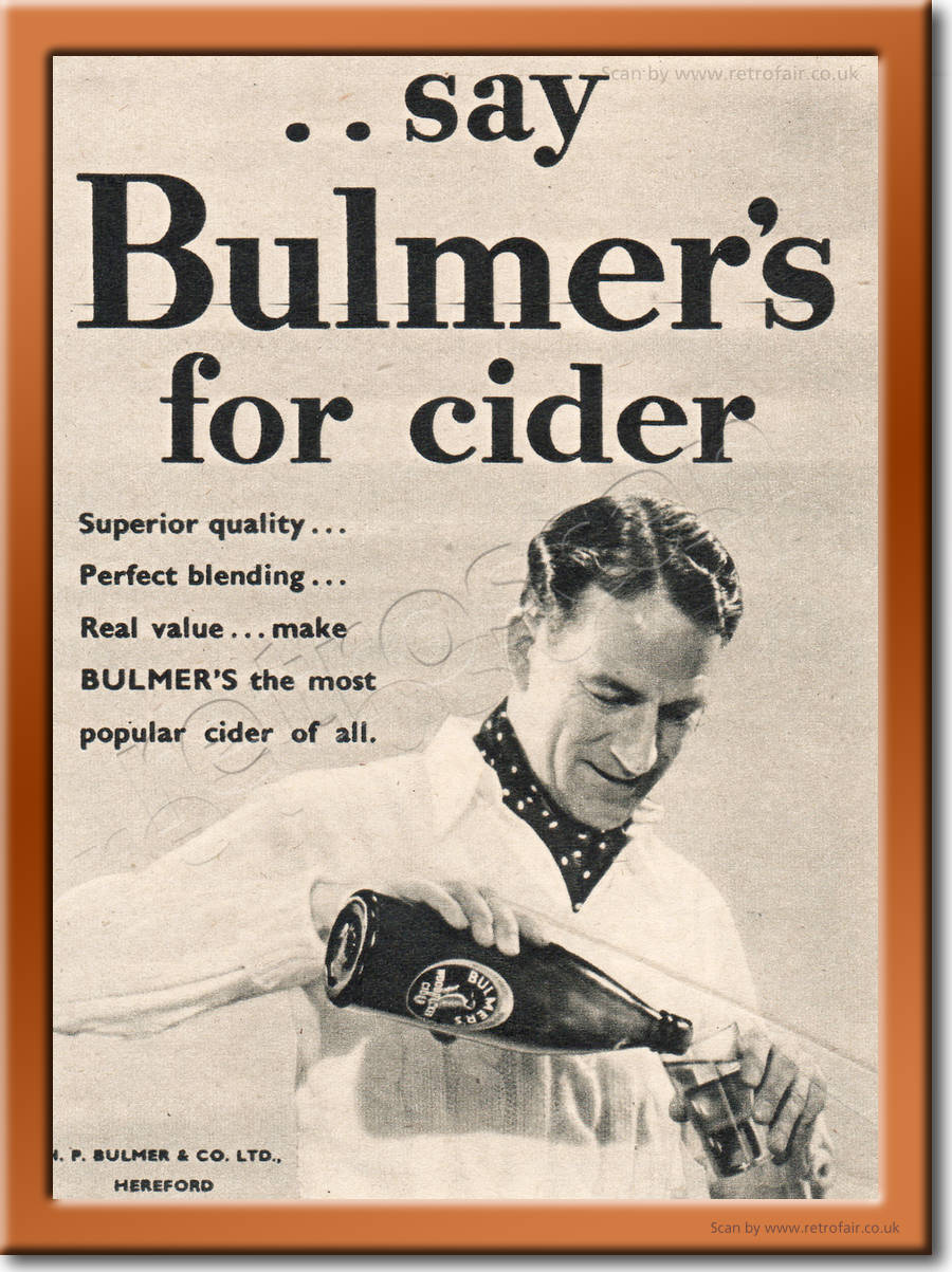 1953 Bulmer's Cider - framed preview vintage ad