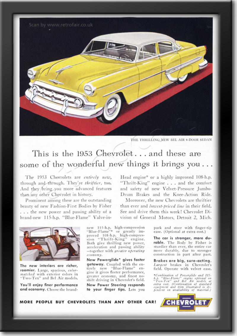 1953 Chevrolet Bel Air vintage ad