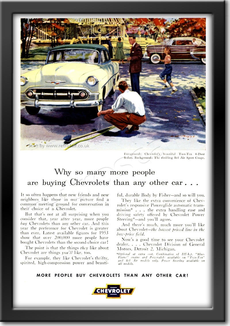1953 vintage Chevrolet  advert