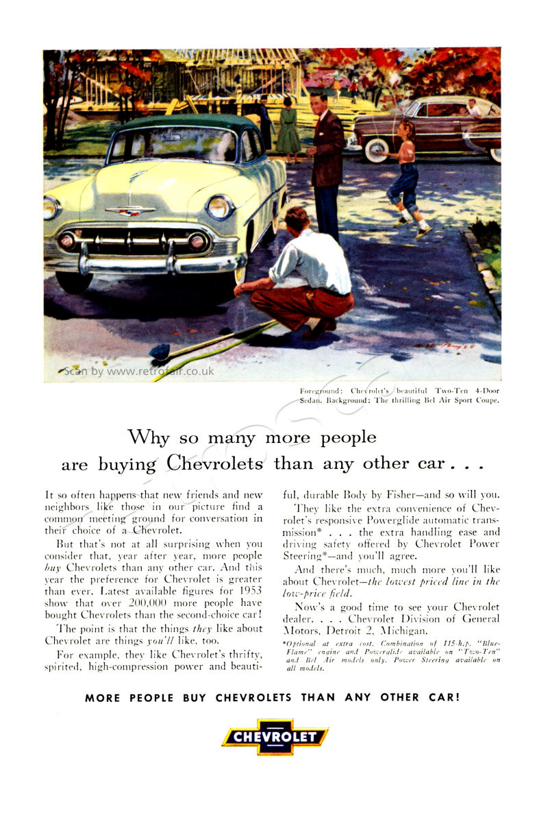 1953 Chevrolet vintage ad