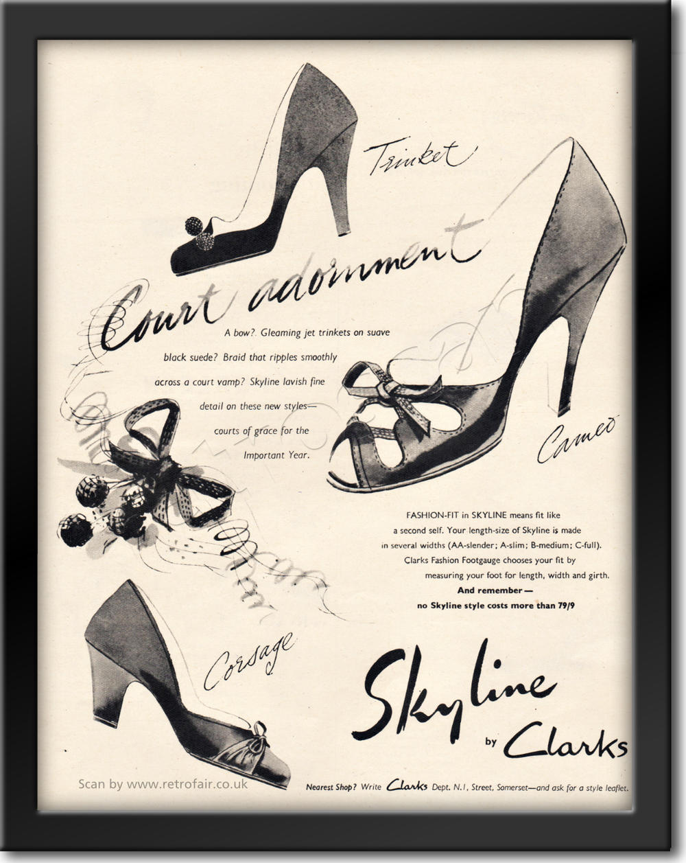 1953 Clarks Skyline Shoes - framed preview