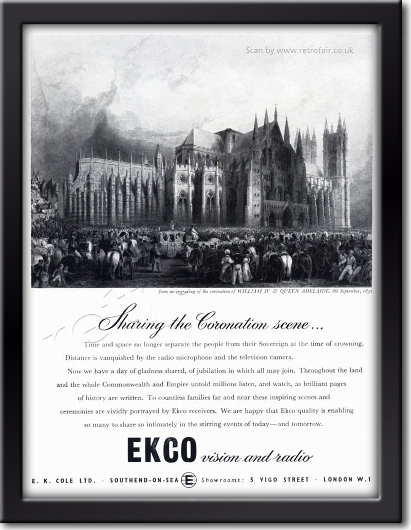 1953 vintage EKCO Vision advert
