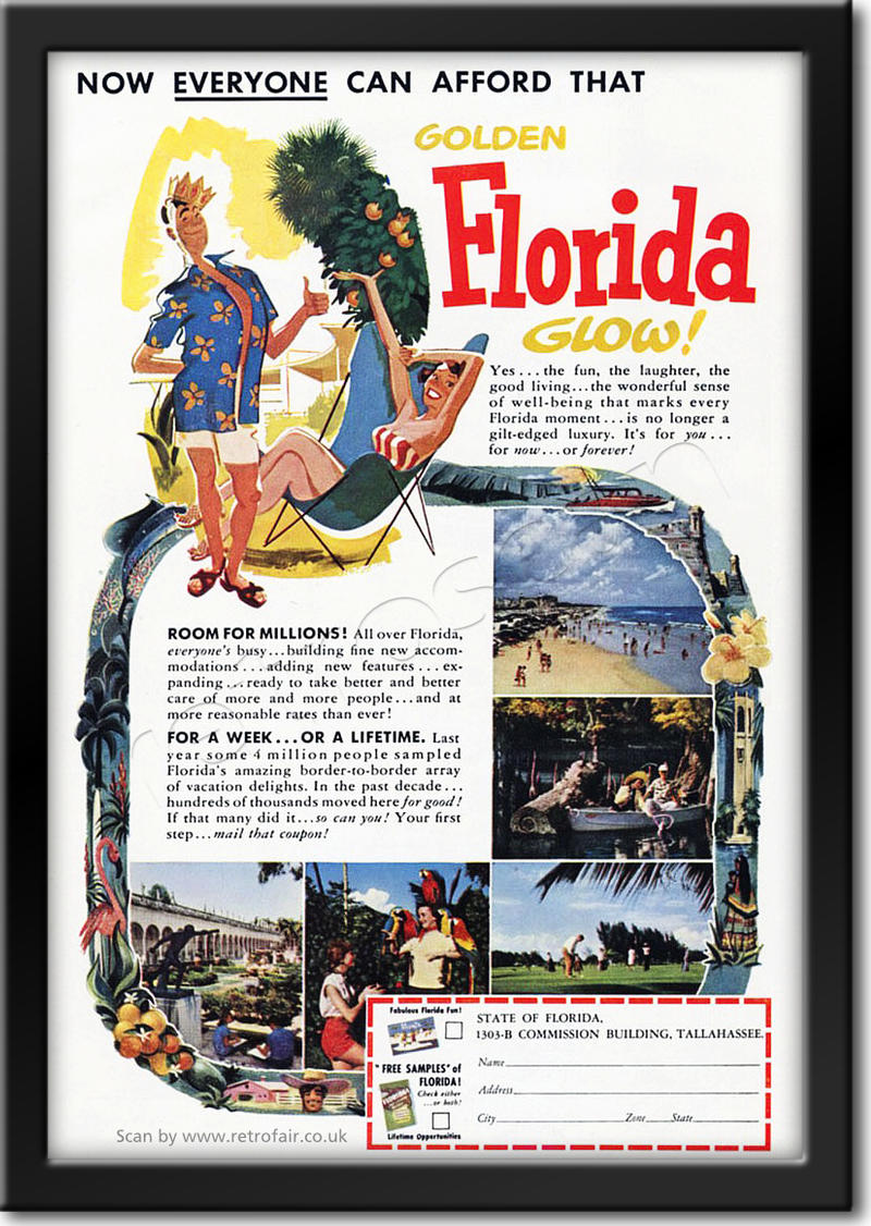 1953 vintage Florida State advert