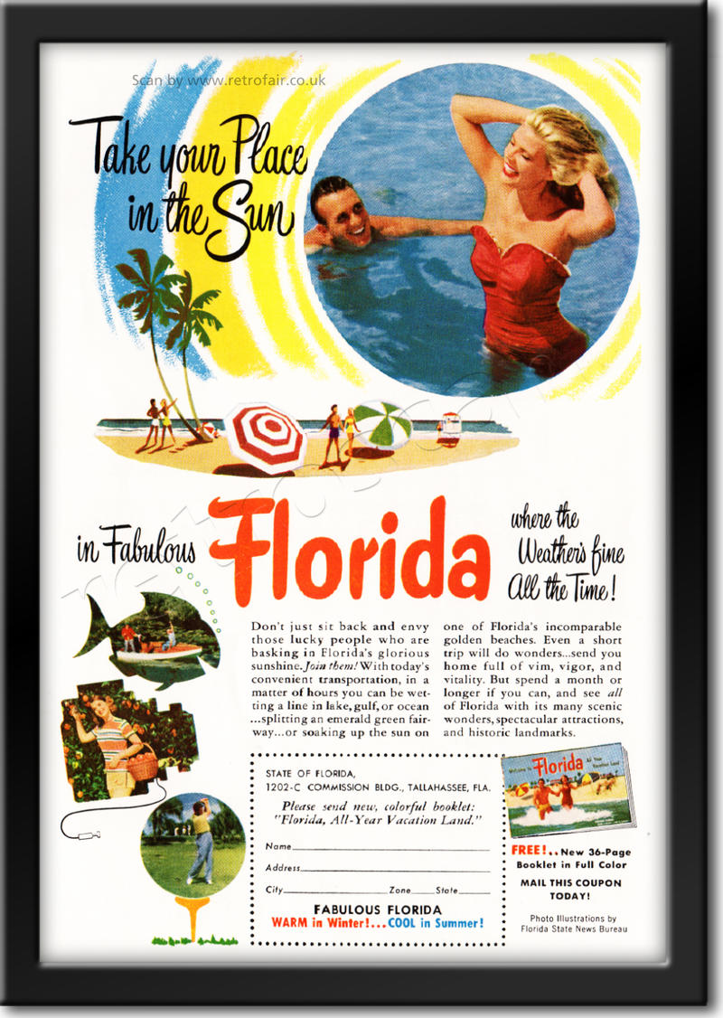 1953 Florida State  - framed preview retro