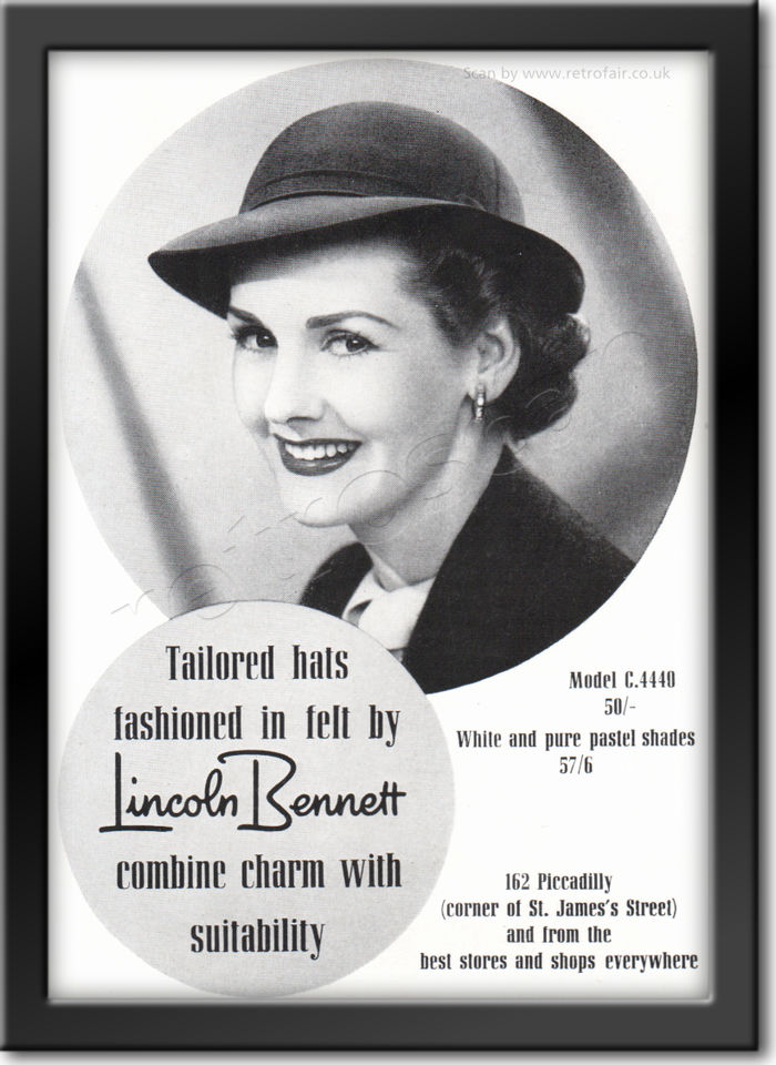 1953 Lincoln Bennett - framed preview vintage ad