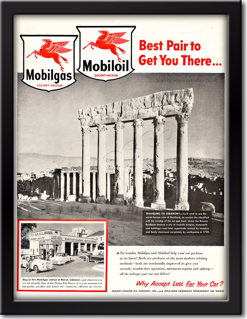1953 vintage Mobil Gas & Oil advert