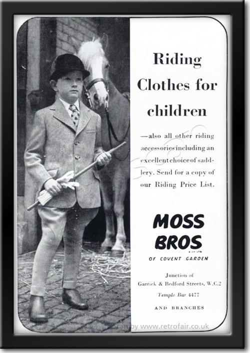 retro Moss Bros advert