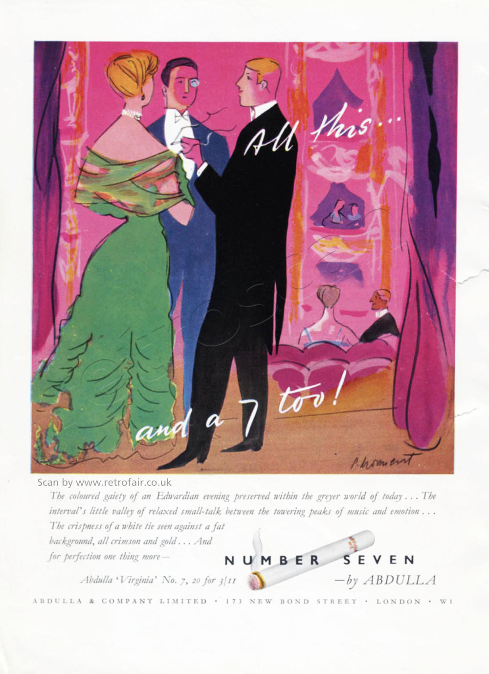 Number Seven Cigarettes vintage ad