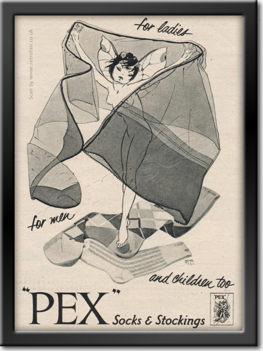 1953 vintage Pex Stockings advert