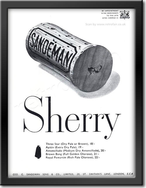 1953 vintage Sandeman Sherry advert