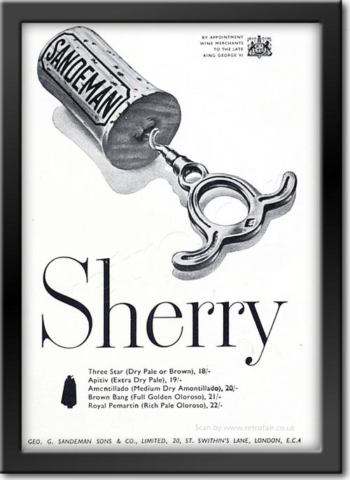 1953 vintage Sandeman Sherry advert
