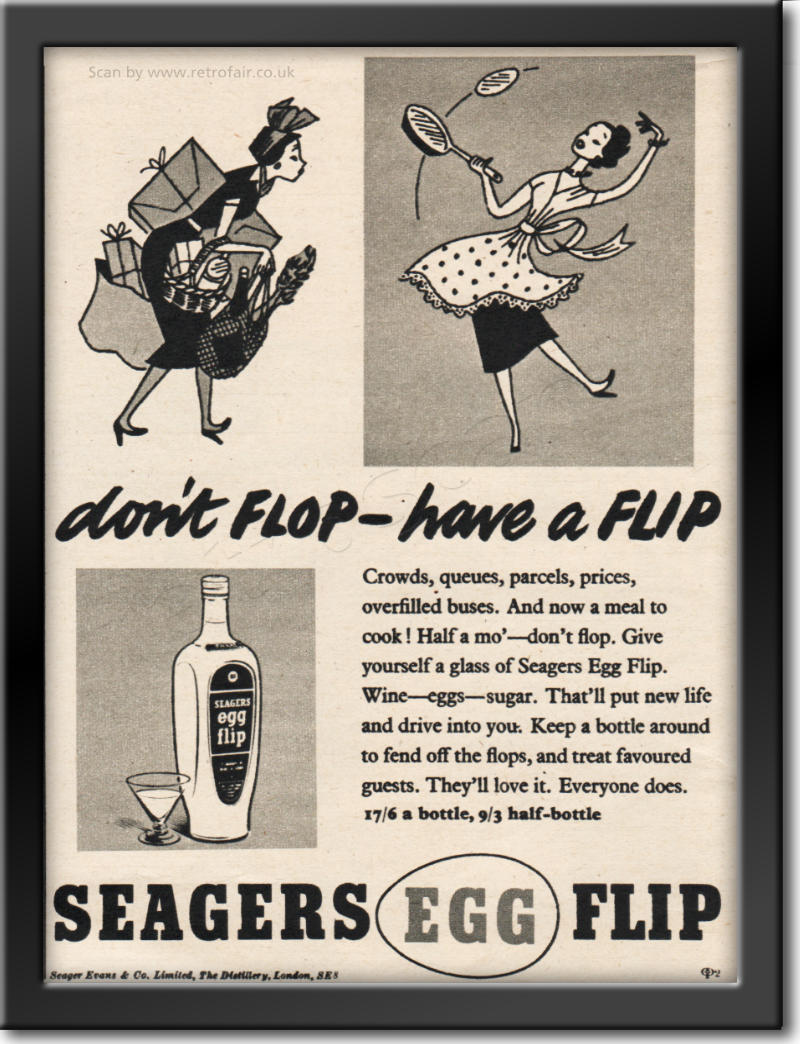 1953 Seagers Egg Flip - framed preview vintage ad