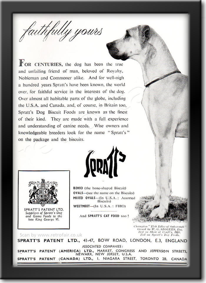 1953 Spratts - framed preview - Vintage Ad