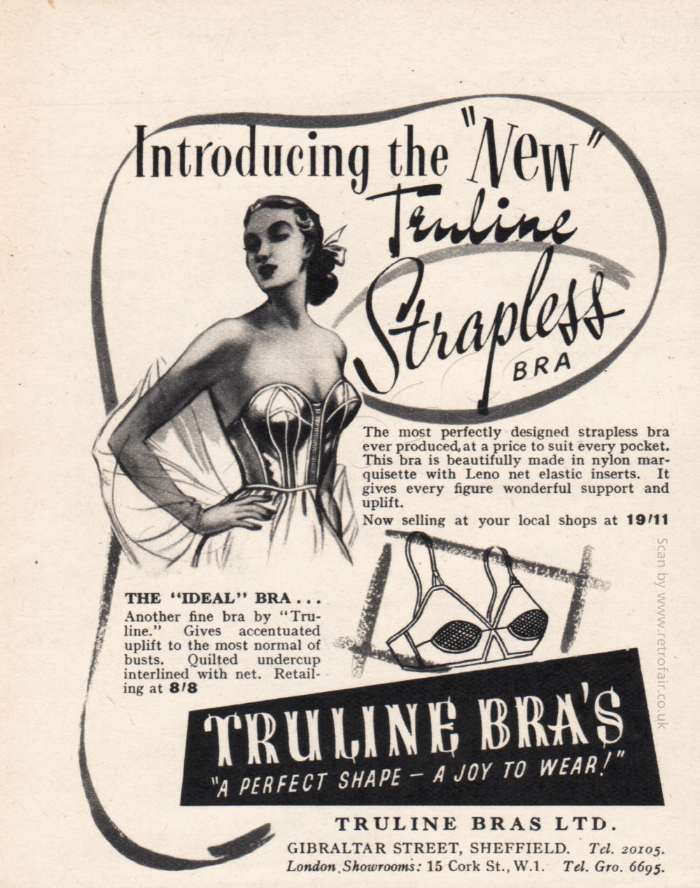 1953 Truline Underwear - unframed vintage ad