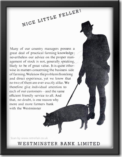 1953 Westminster Bank  Vintage Ad