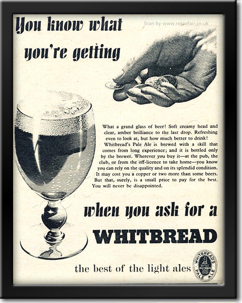 1953 Whitbread Beer - Vintage Ad