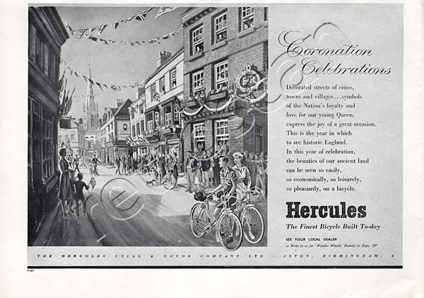 1953 vintage Hercules Bicycles ad