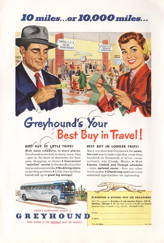 1952 Greyhound Buses vintage ad