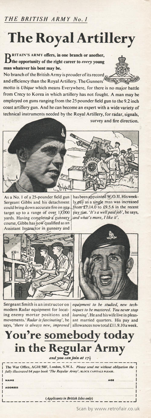 1954 Army Recruitment  vintage ad