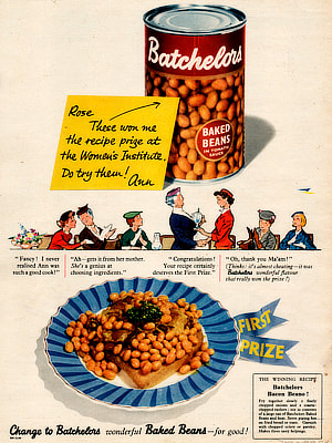 1954 Batchelor's Baked Beans - vintage ad
