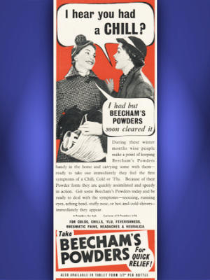 1954 Beecham's Powders - vintage ad