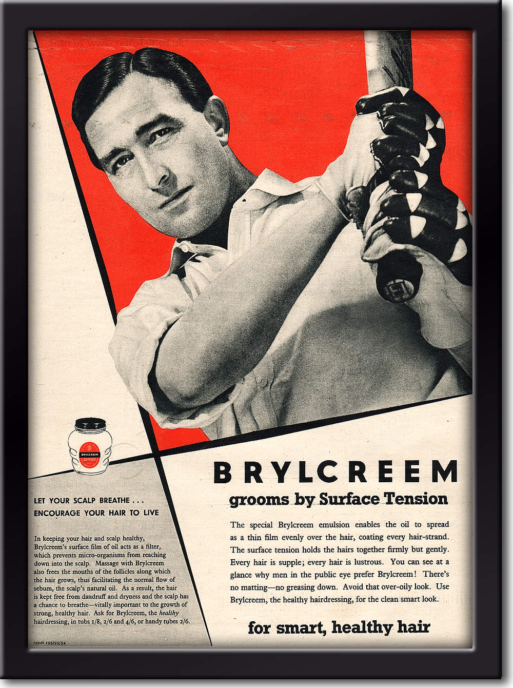 1954 Brylcreem vintage ad