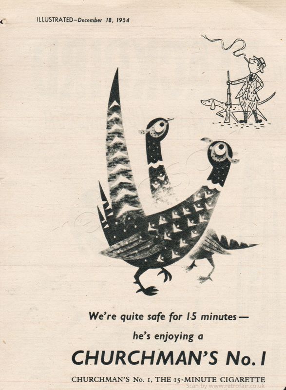 1954 Churchman's Cigarettes SMall Space Advert