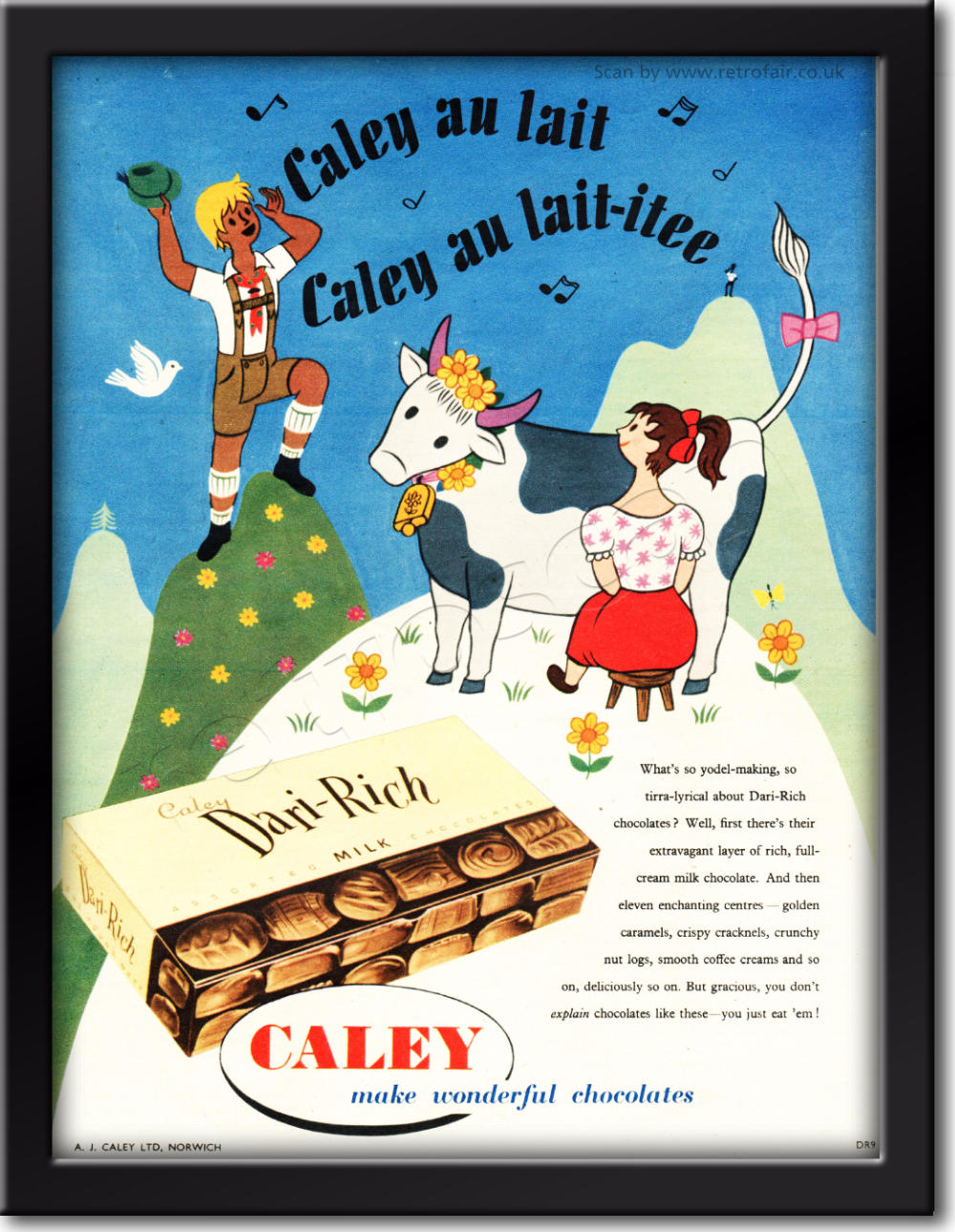 1954 vintage Dari-Rich Chocolates ad
