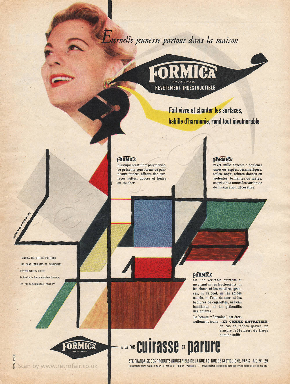 1954 Formica - unframed vintage ad