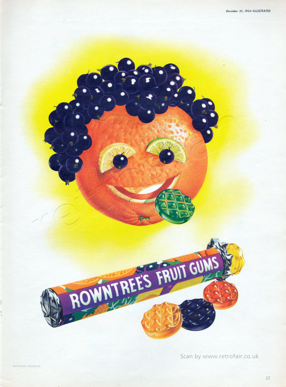 1954 vintage Rowntree's Fruit Gums ad