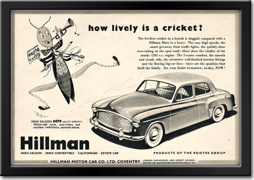 1954 Hillman Minx  - framed preview vintage