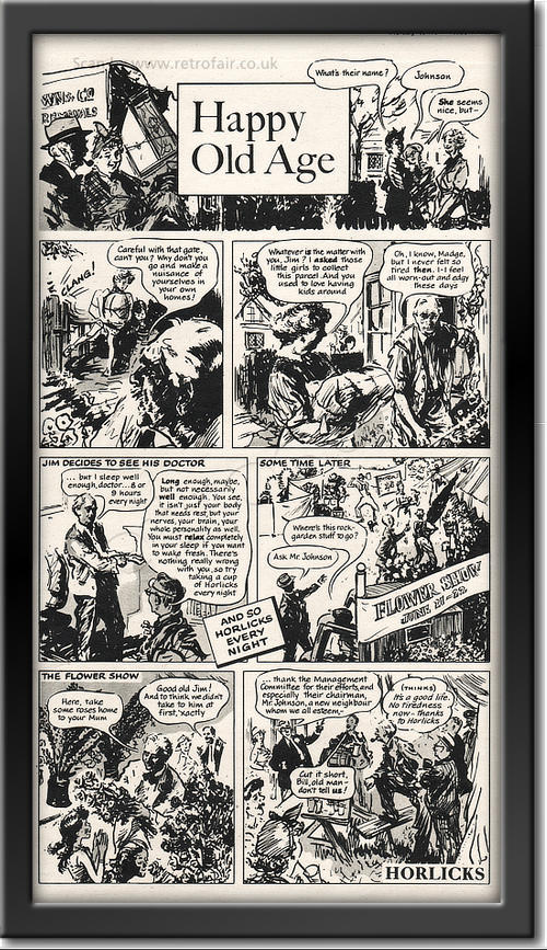 vintage 1954 Horlicks Comic Strip 