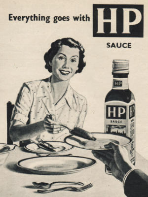 1954 HP Sauce Plate- Vintage Ad