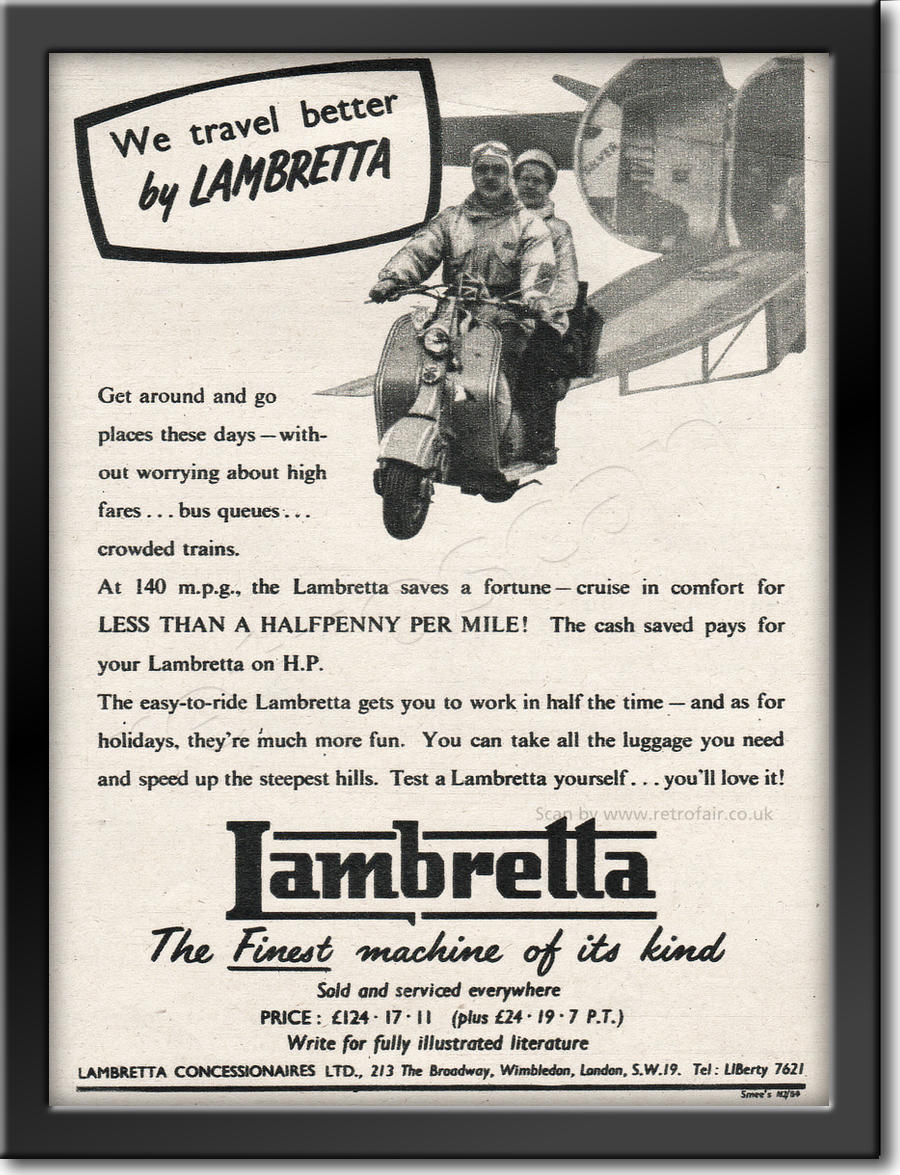 1954 vintage Lambretta advert